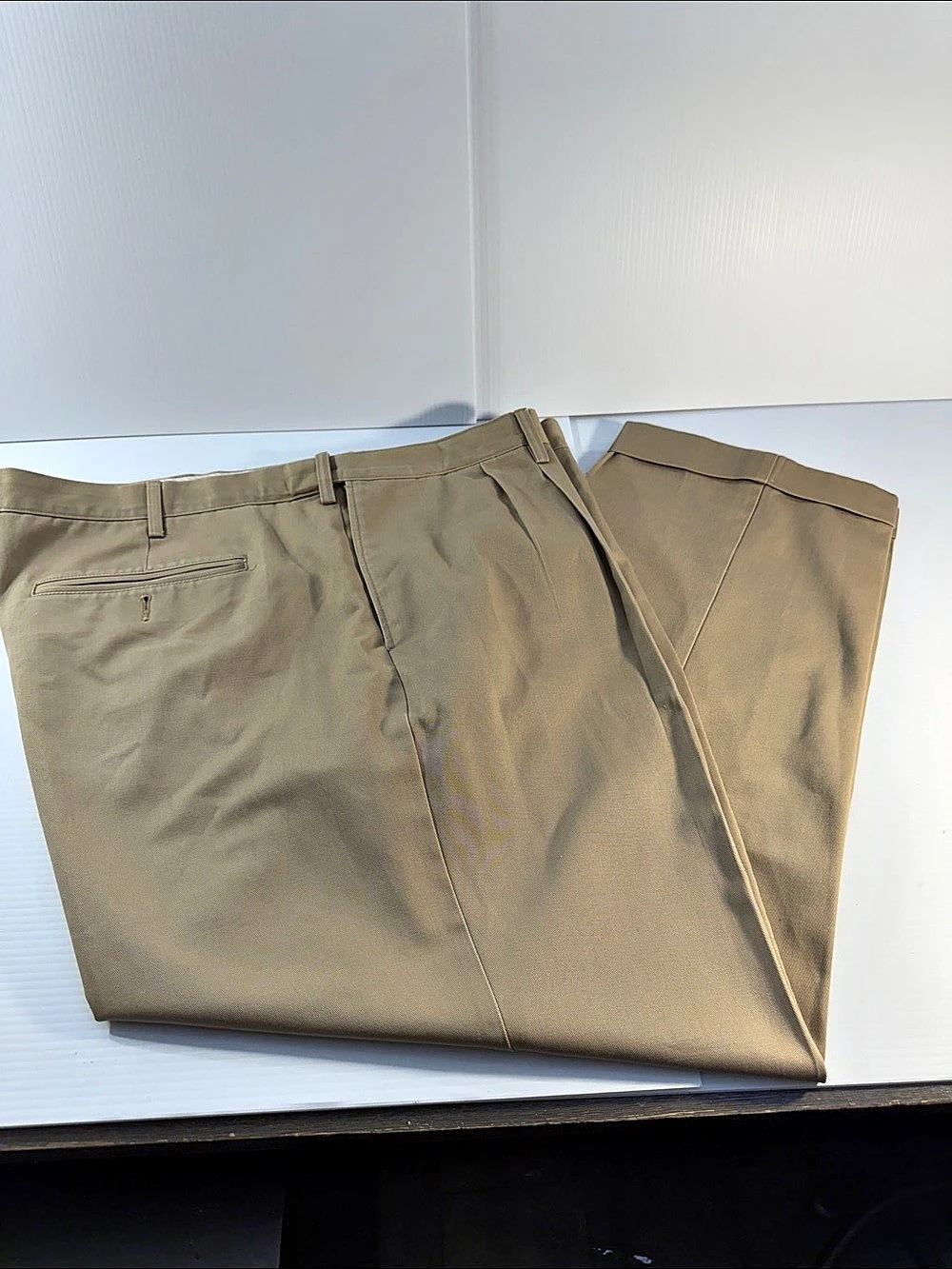 Lands' End Traditional Fit Chinos Brown Waist 42 Like New